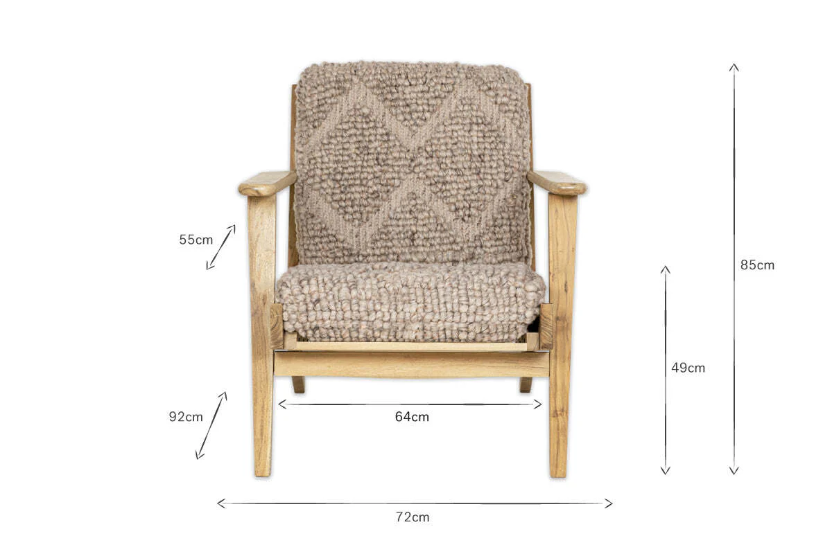 Keya Chunky Weave & Mango Wood Chair - Natural - Image 8