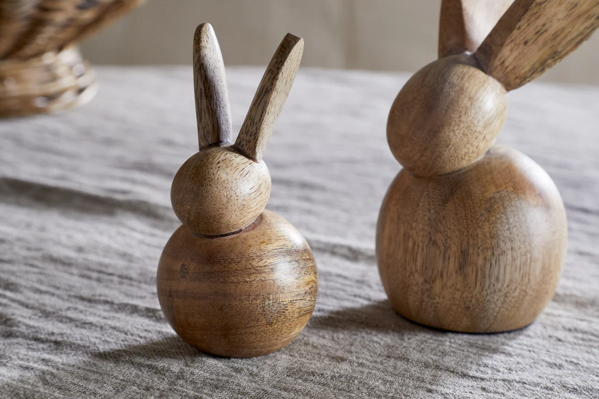 Khara Mango Wood Rabbit Standing Decoration - Natural - Image 3