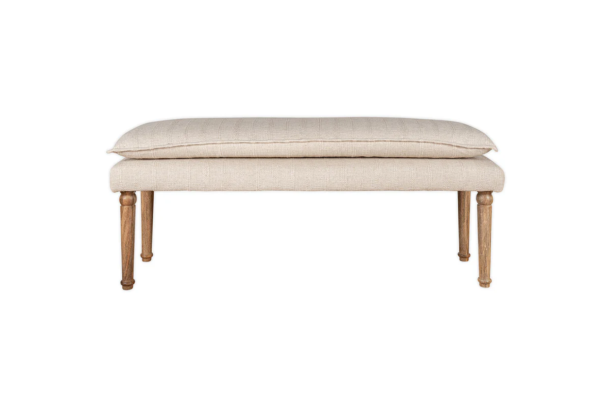 Kiana Cotton Upholstered Bench - Natural - Image 6