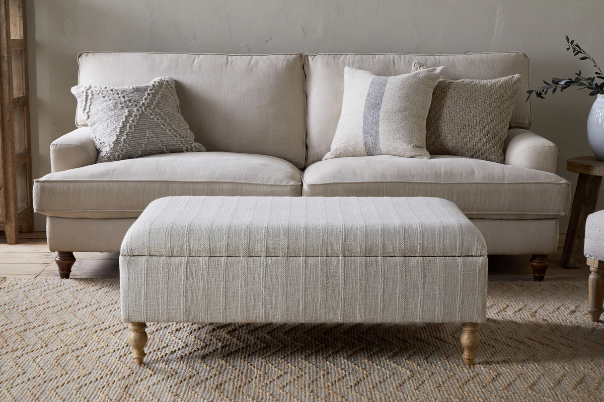 Kiana Upholstered Storage Ottoman - Natural - Image 4
