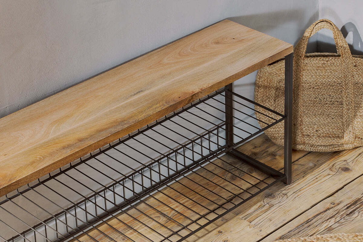 Kiyoma Iron & Wood Low Standing Shelves  - Natural - Image 4