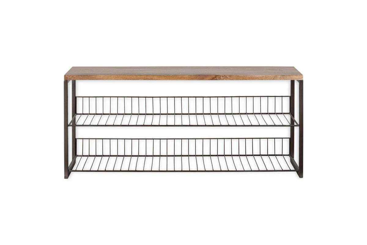 Kiyoma Iron & Wood Low Standing Shelves  - Natural - Image 7