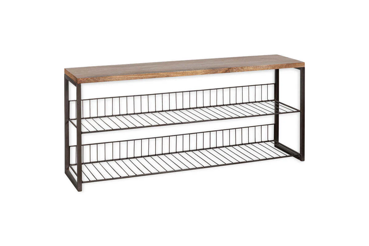 Kiyoma Iron & Wood Low Standing Shelves  - Natural - Image 8