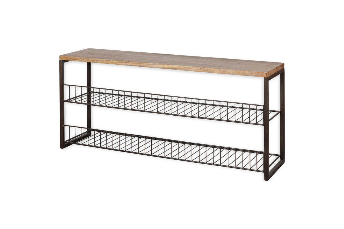 Kiyoma Iron & Wood Low Standing Shelves  - Natural - Image 9