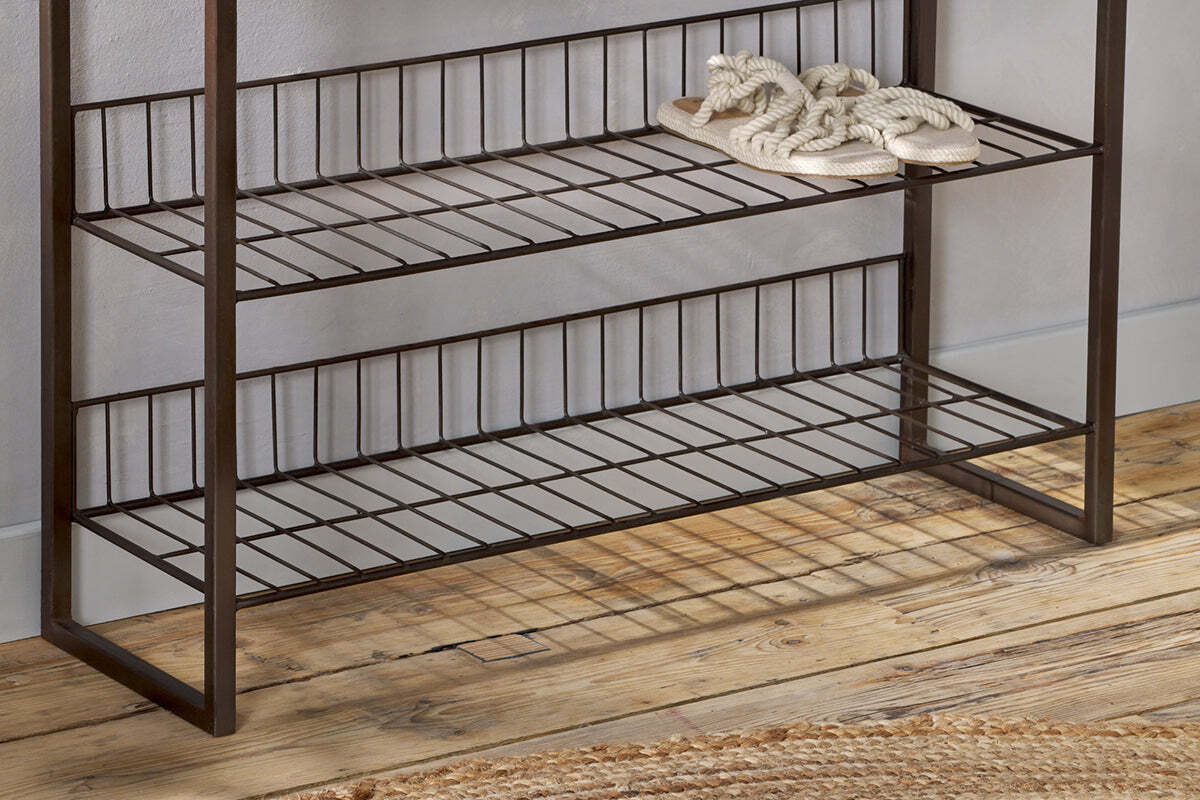 Kiyoma Iron & Wood Tall Standing Shelves - Natural - Image 3