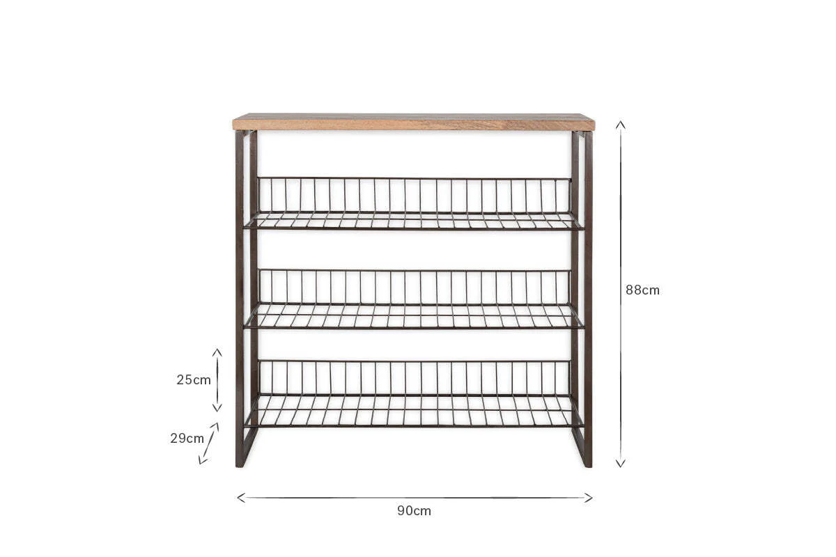 Kiyoma Iron & Wood Tall Standing Shelves - Natural - Image 5