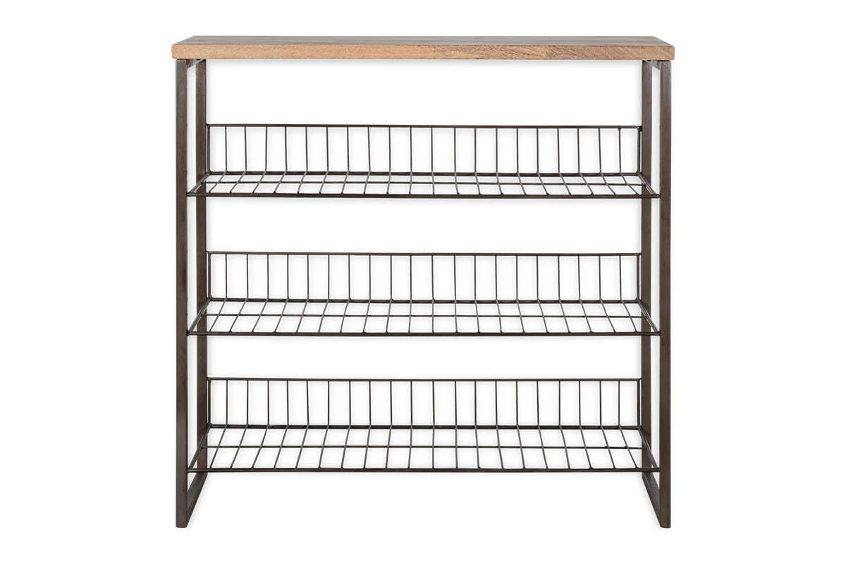 Kiyoma Iron & Wood Tall Standing Shelves - Natural - Image 6