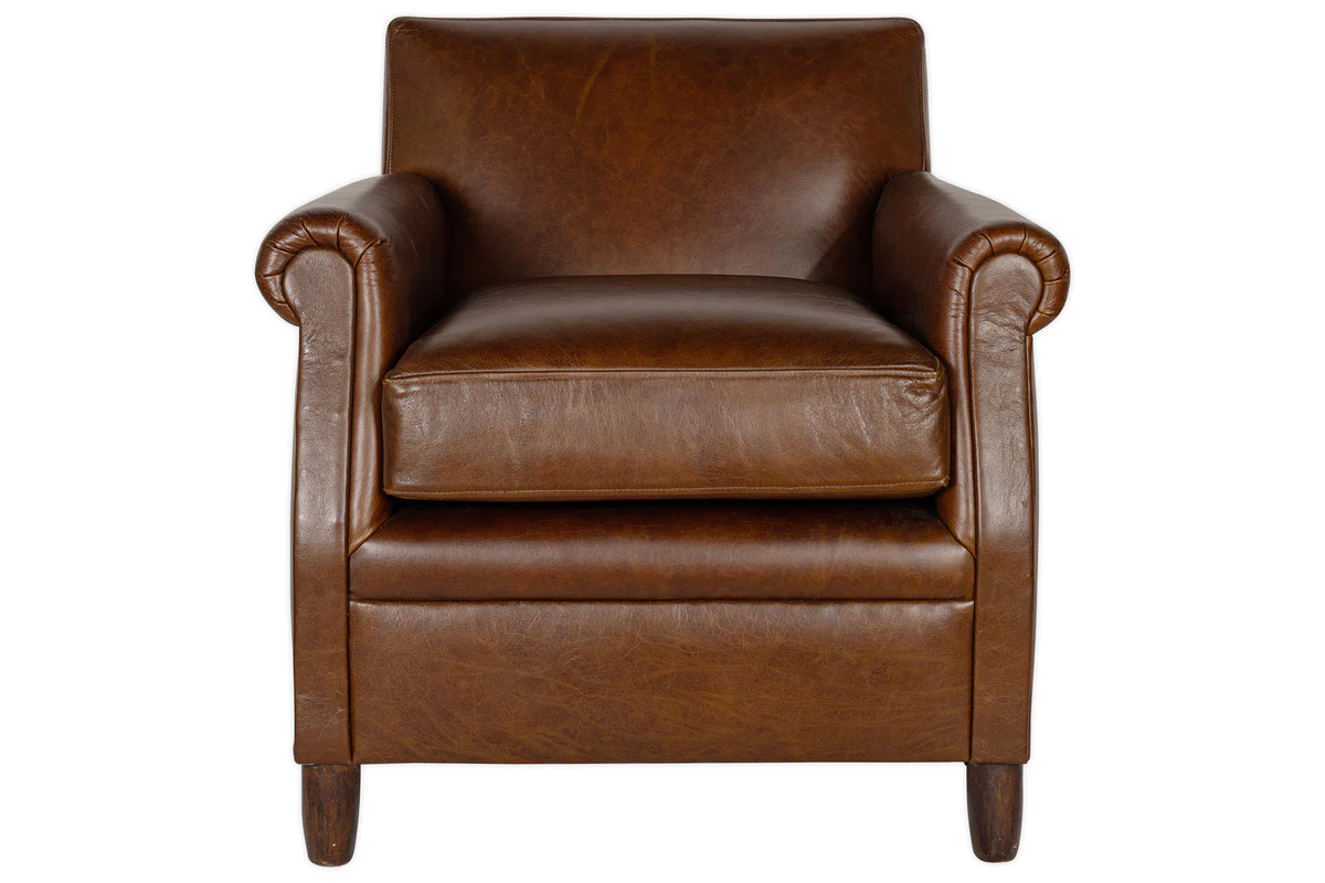 Knada Leather Armchair - Chocolate Brown - Image 3