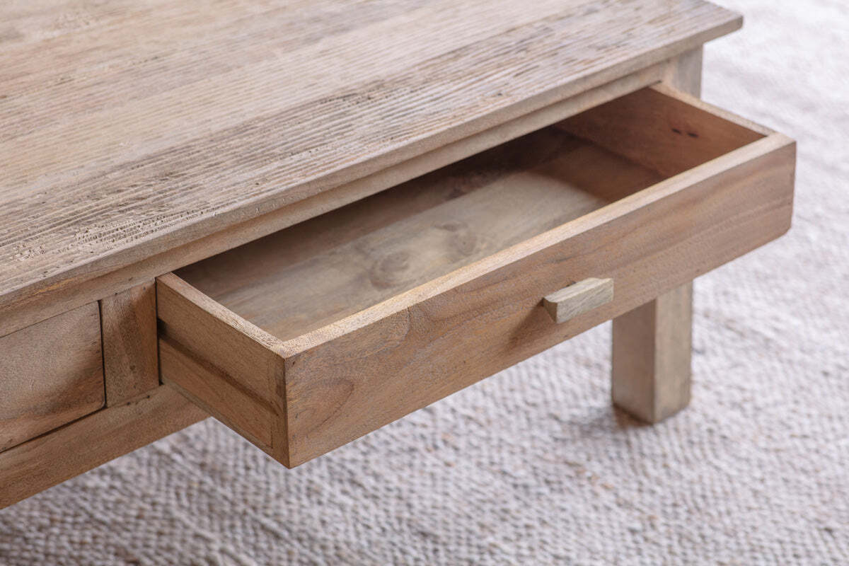 Laali Grooved Mango Wood  Coffee Table - Natural - Image 4