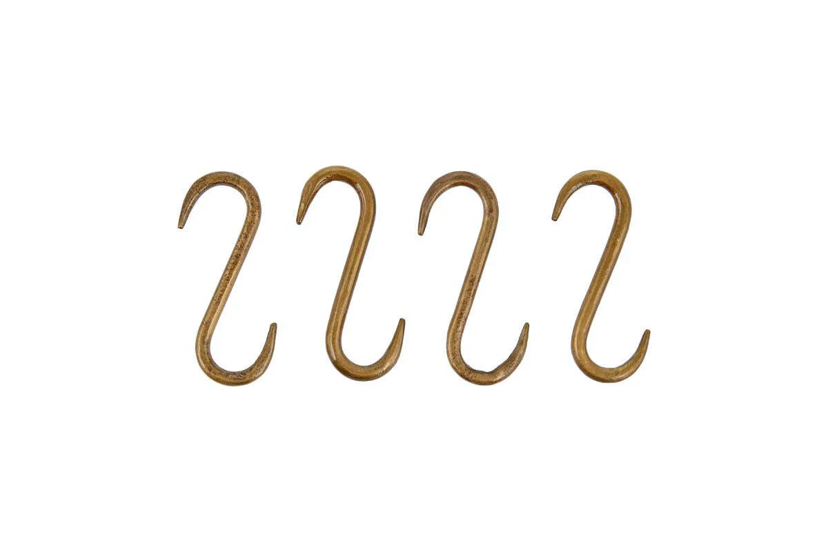 Laila Iron S-Hooks - Brass - (Set of 4) - Image 4