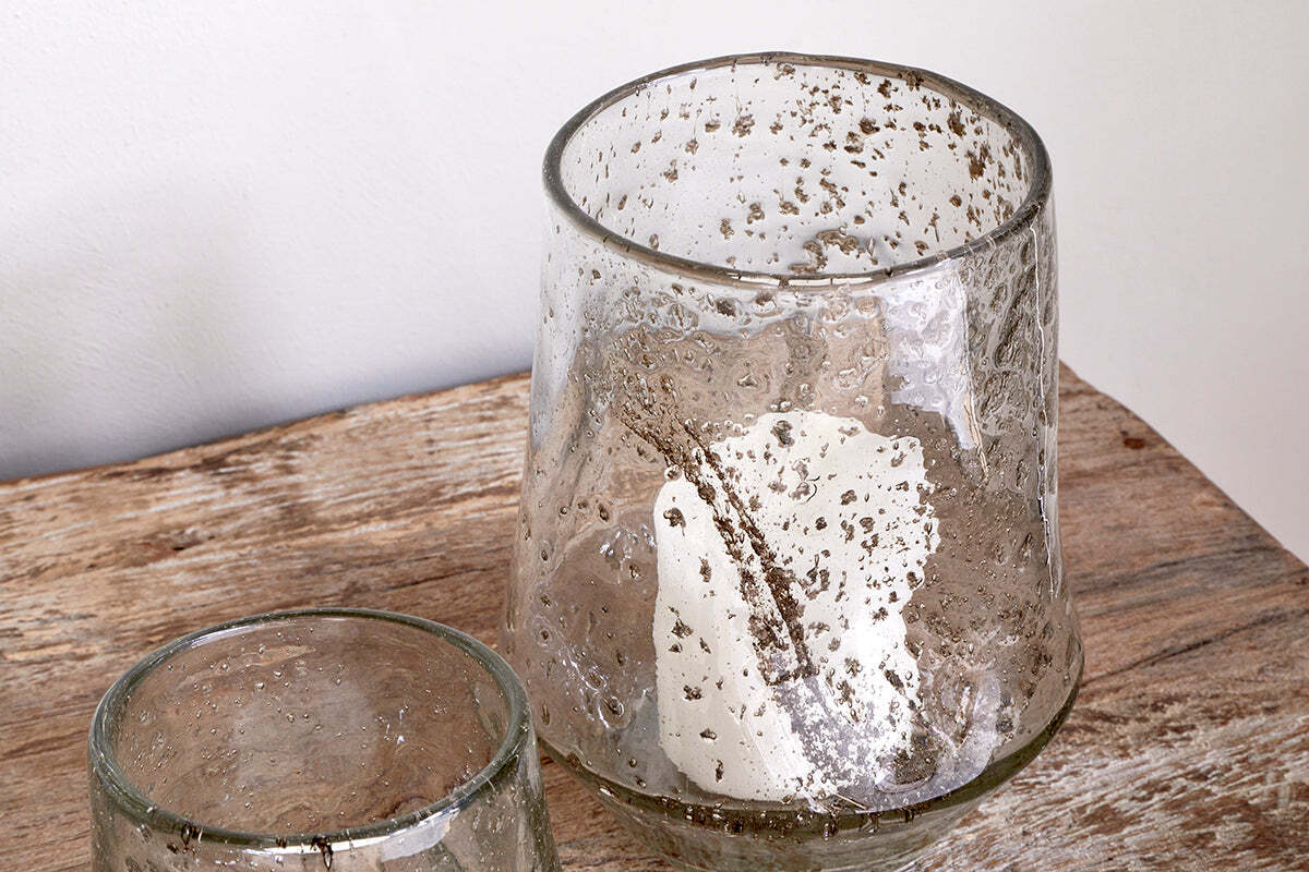 Linora Recycled Glass Tealight Holder - Clear - Image 4