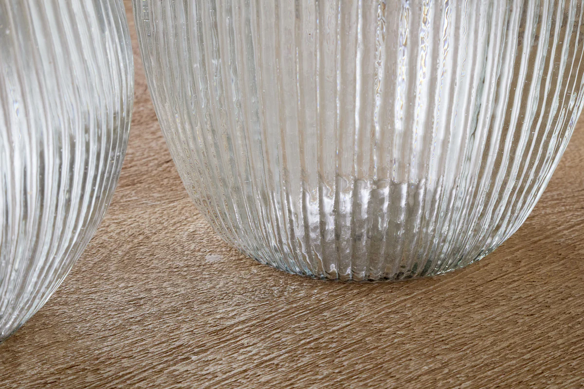 Linsy Ribbed Glass Vase - Clear - Image 11