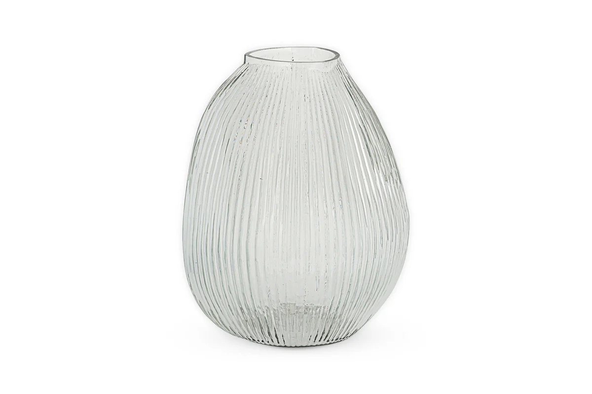 Linsy Ribbed Glass Vase - Clear - Image 12