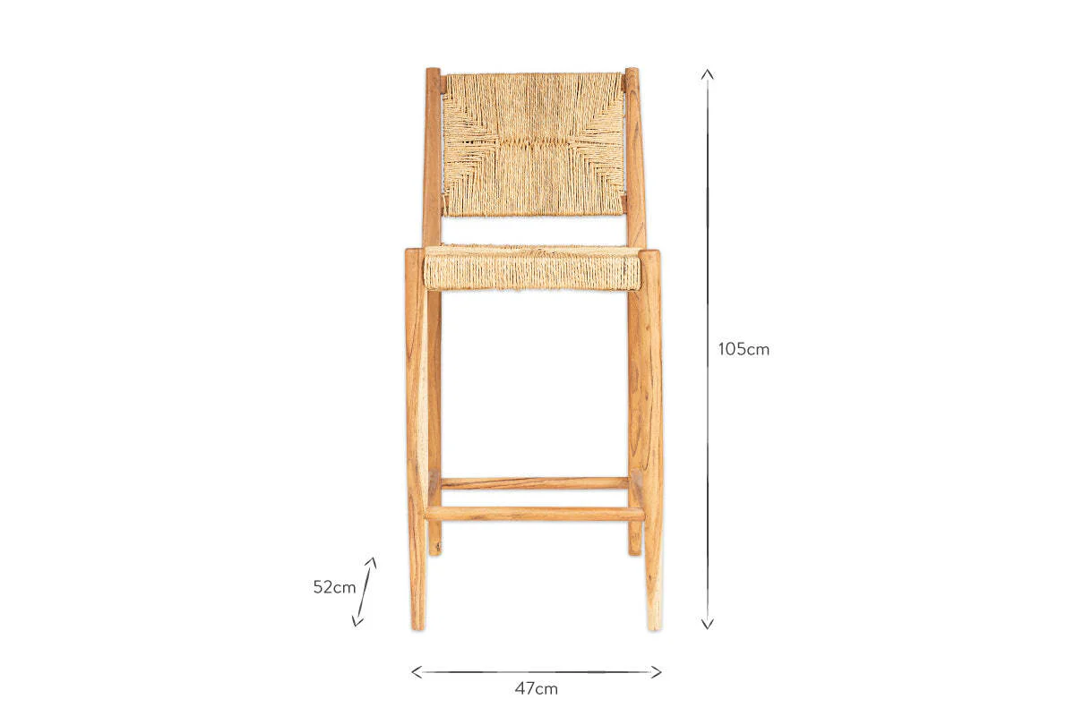 Lohanda Acacia & Munja Grass Counter Chair - Natural - Image 7