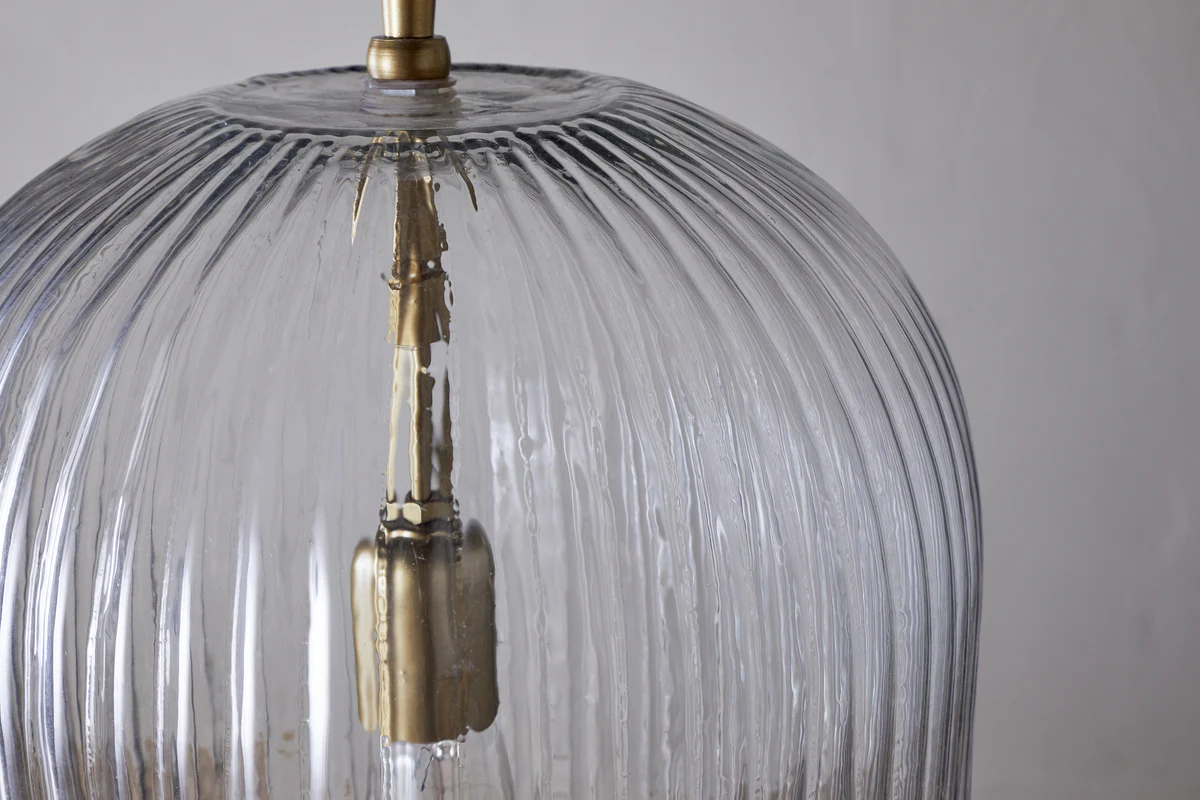 Lumina Fluted Recycled Glass Pendant - Clear - Image 5