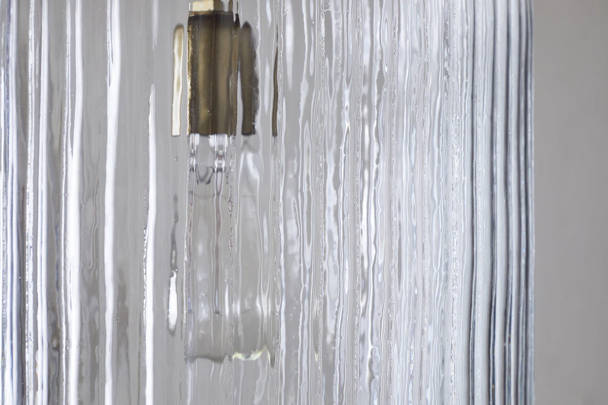 Lumina Fluted Recycled Glass Pendant - Clear - Image 7