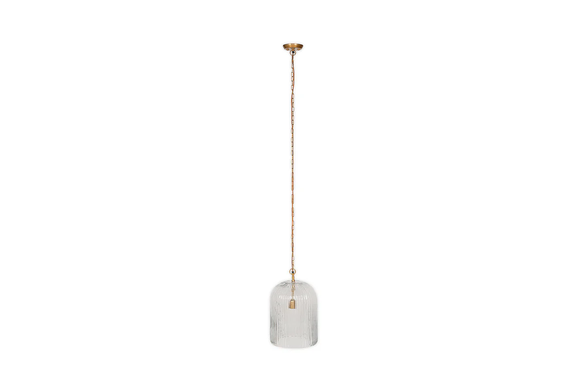 Lumina Fluted Recycled Glass Pendant - Clear - Image 9