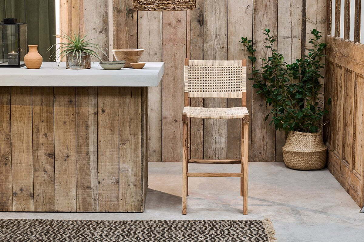 Madrisana Acacia & Rattan Bar Stool - Image 7