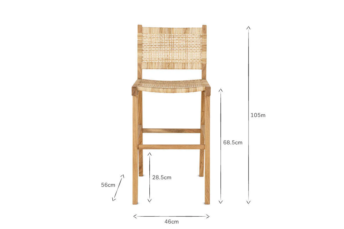 Madrisana Acacia & Rattan Bar Stool - Image 9