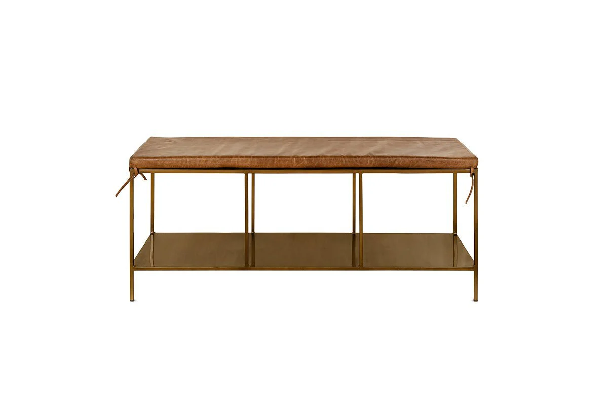 Mahi Iron & Leather Bench - Image 5