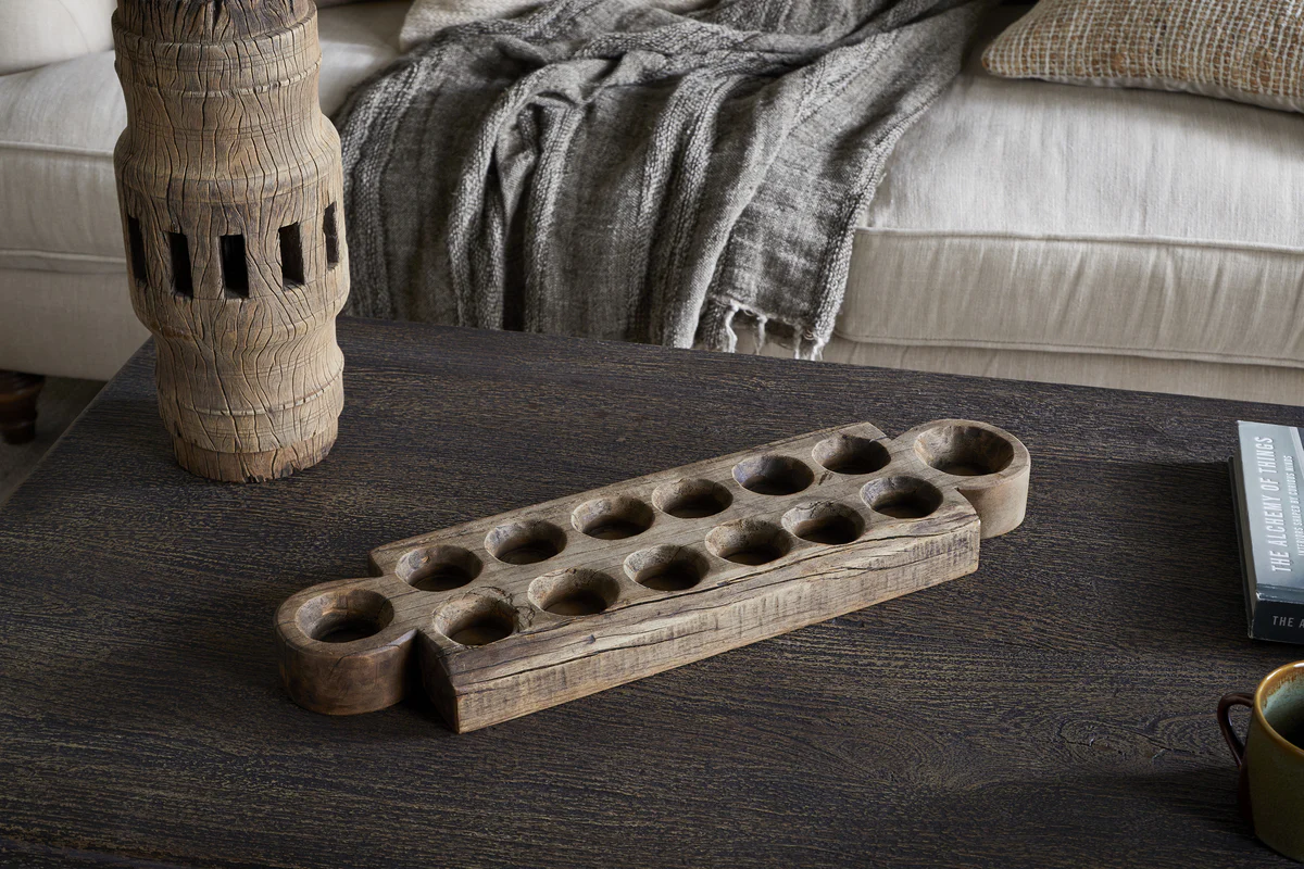 Makala Reclaimed Wood Tealight Holder - Natural - Image 2