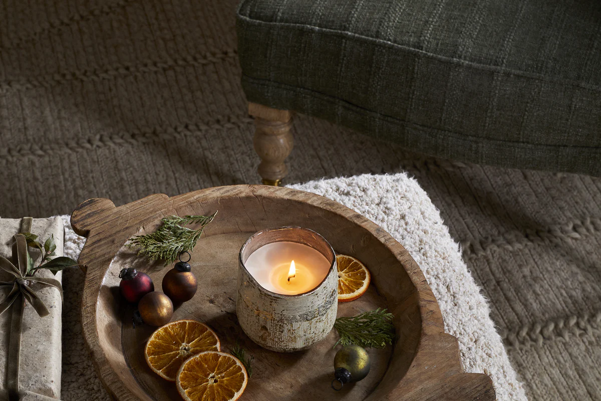 Mandarin & Clove 1 Wick Scented Candle - Antique Gold - Image 7