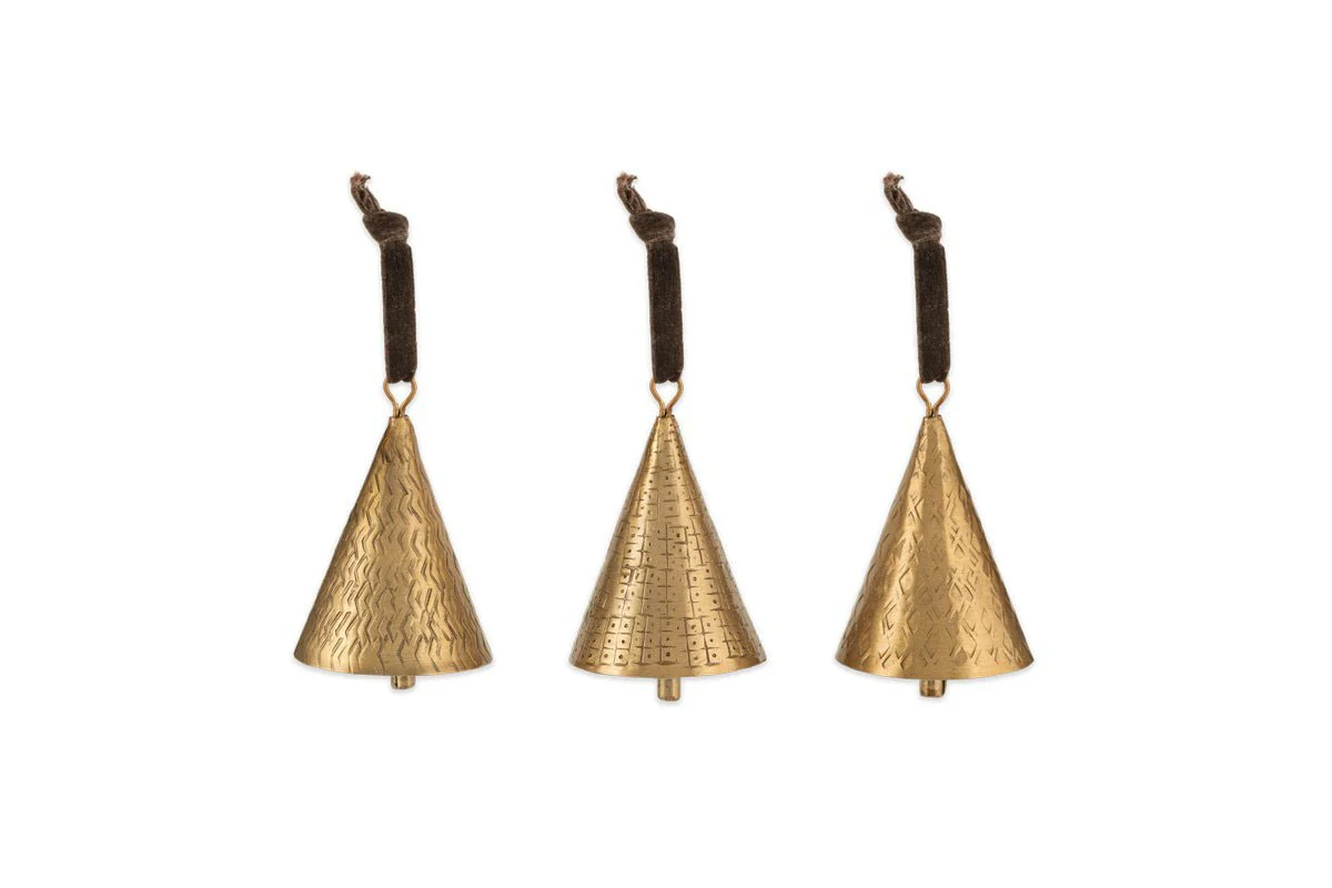 Manya Metal Bell Baubles - Brass - (Set of 3) - Image 5