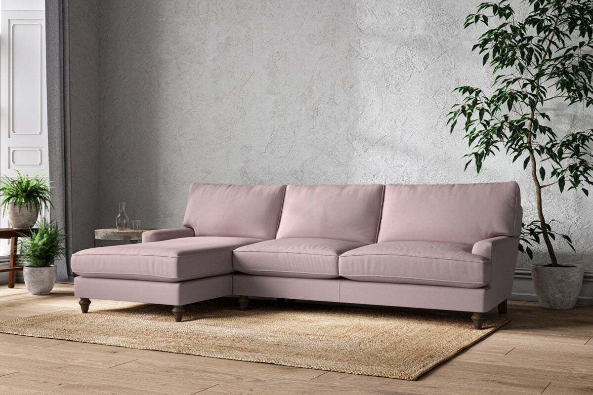 Marri Grand Left Hand Chaise Sofa - Recycled Cotton Lavender - Image 2