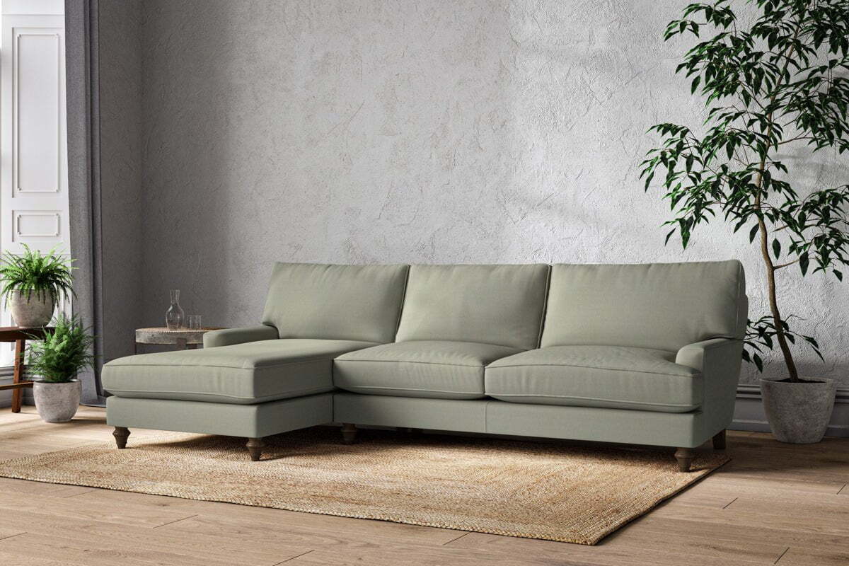 Marri Grand Left Hand Chaise Sofa - Recycled Cotton Seaspray - Image 2
