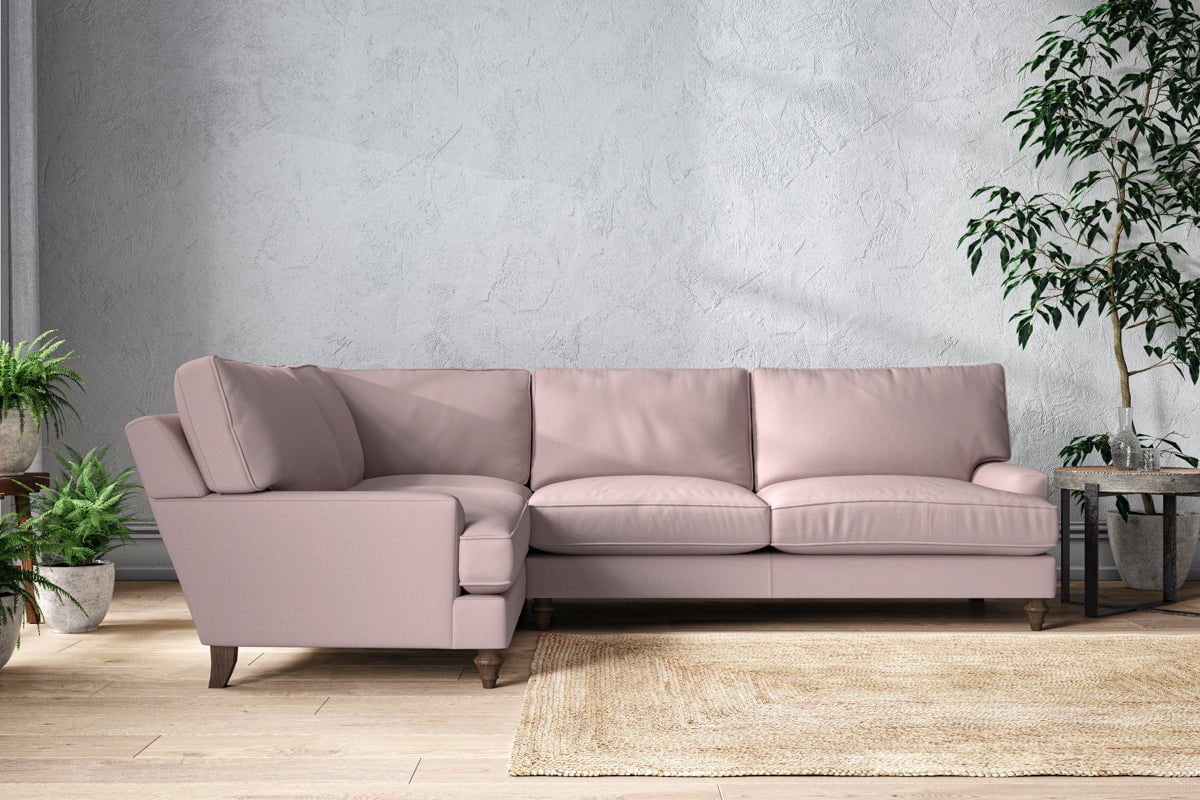 Marri Grand Left Hand Corner Sofa - Recycled Cotton Lavender