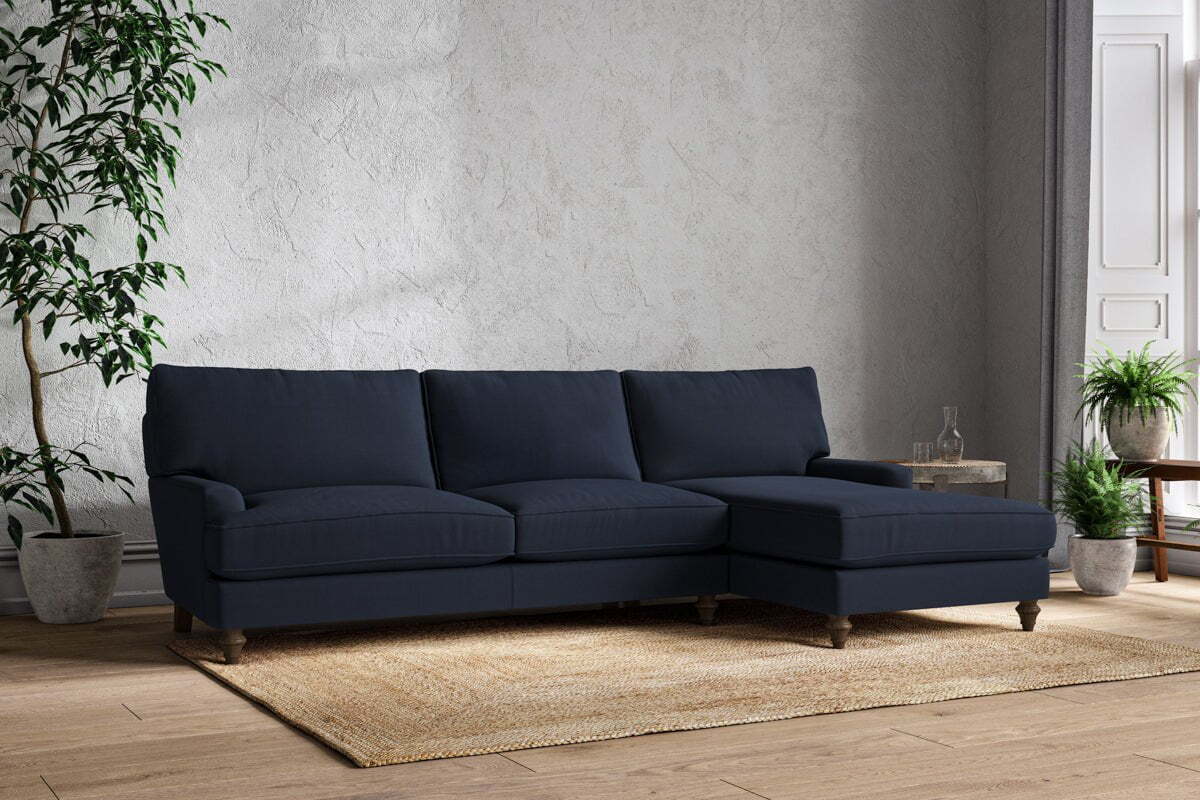 Marri Grand Right Hand Chaise Sofa - Brera Linen Indigo - Image 2
