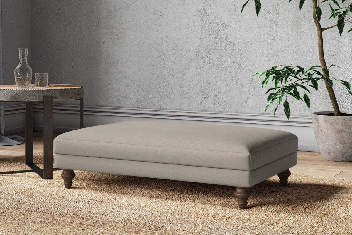 Marri Large Footstool - Recycled Cotton Flax - Image 2