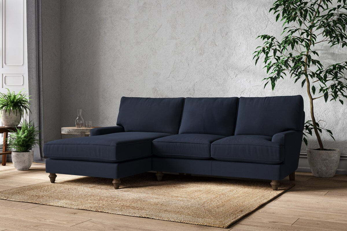 Marri Large Left Hand Chaise Sofa - Brera Linen Indigo - Image 2