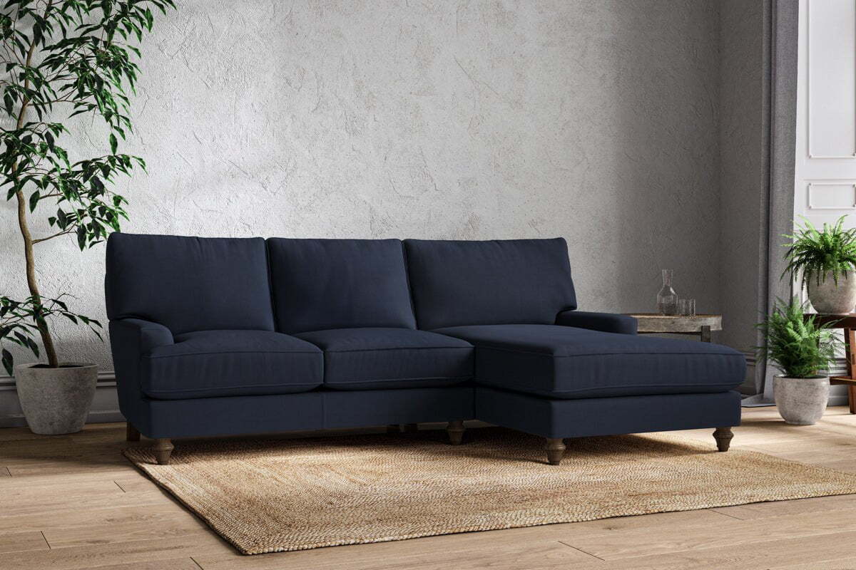 Marri Large Right Hand Chaise Sofa - Brera Linen Indigo - Image 2