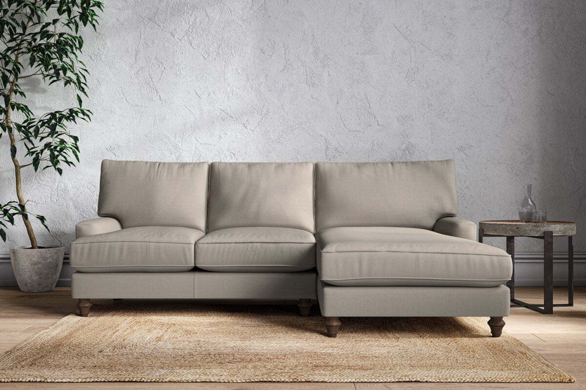 Marri Large Right Hand Chaise Sofa - Recycled Cotton Flax