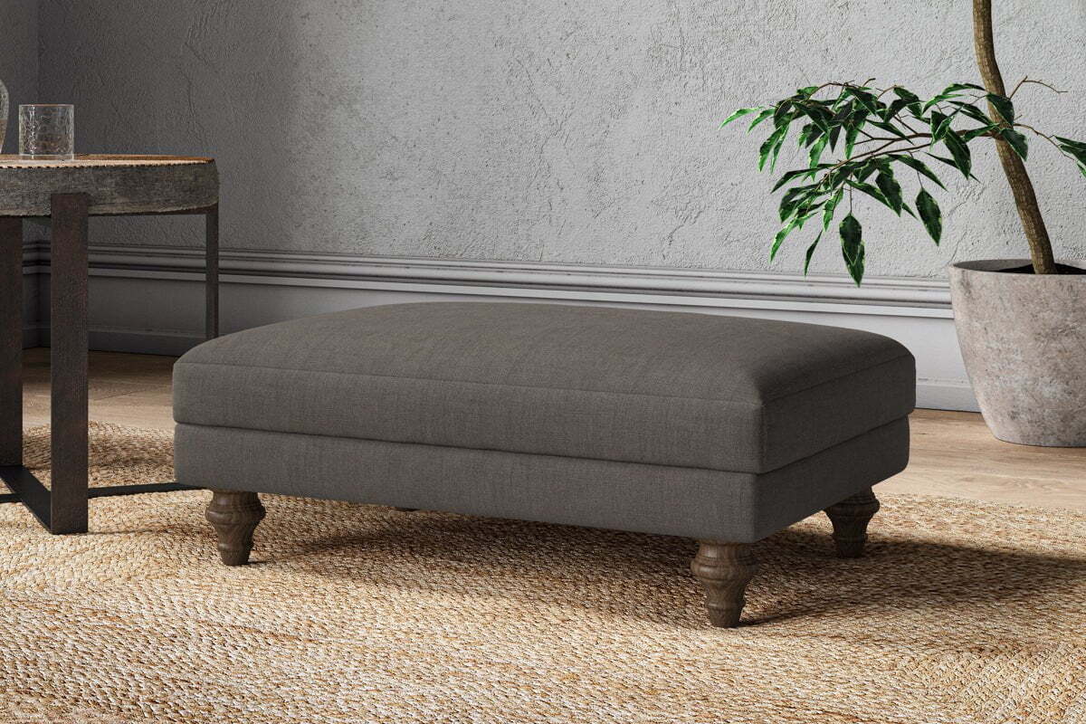 Marri Medium Footstool - Brera Linen Granite - Image 2