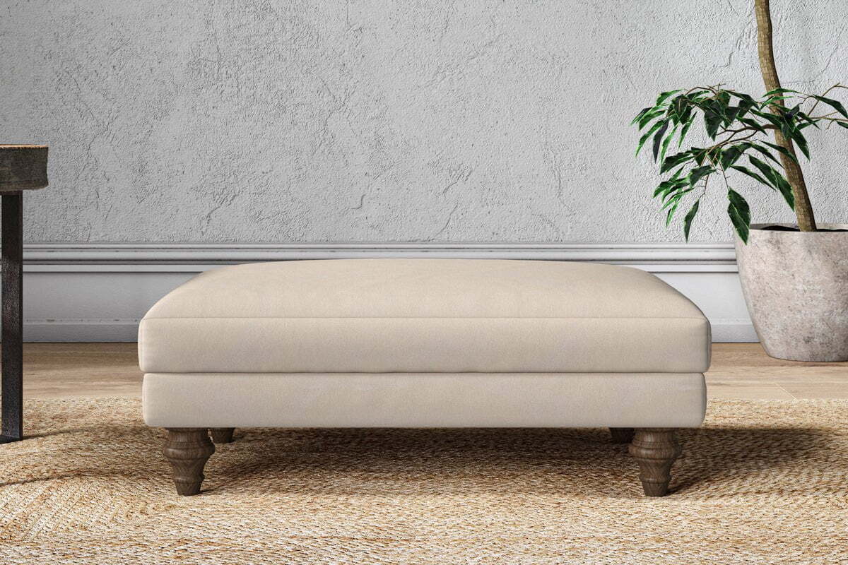 Marri Medium Footstool - Recycled Cotton Natural