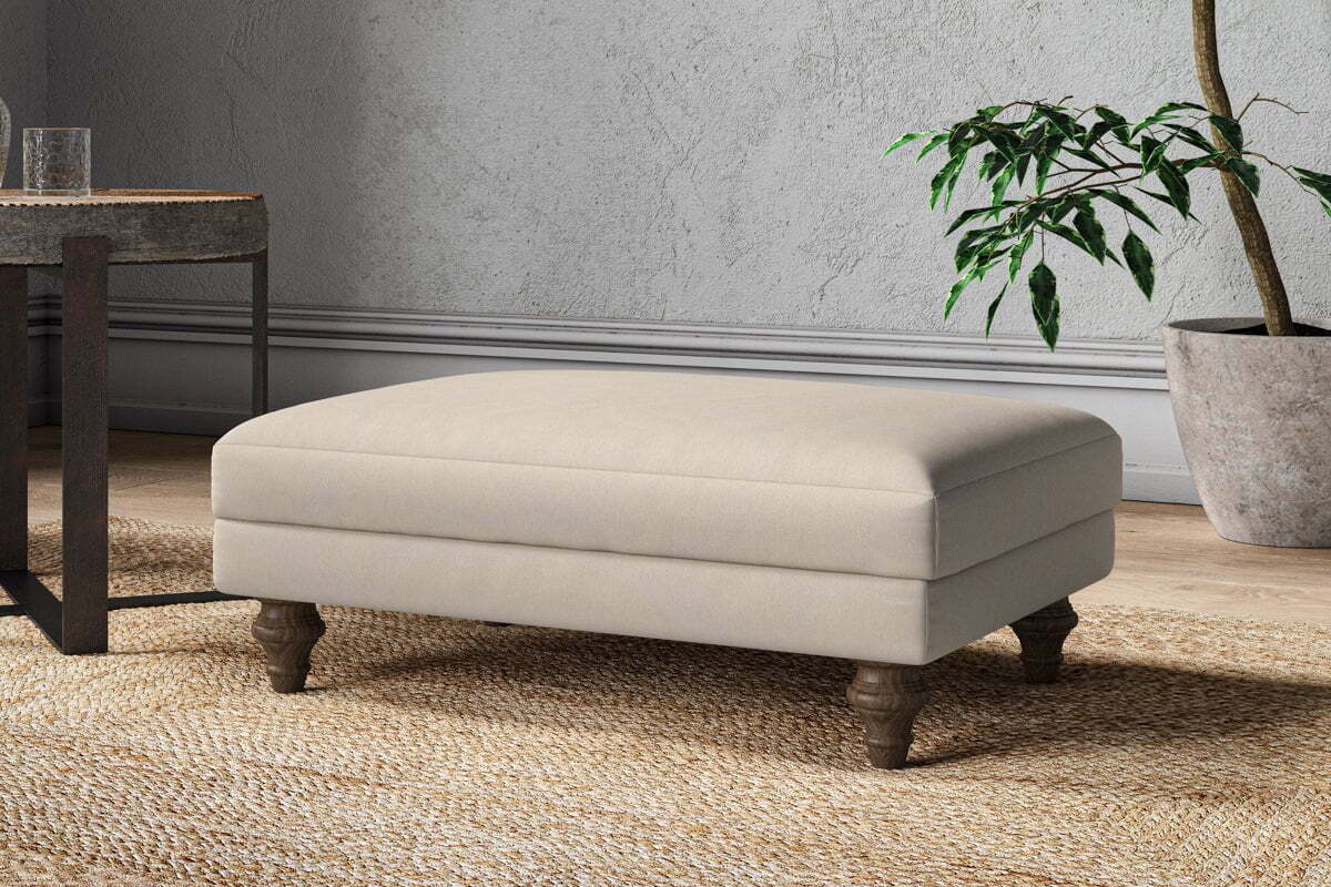 Marri Medium Footstool - Recycled Cotton Natural - Image 2