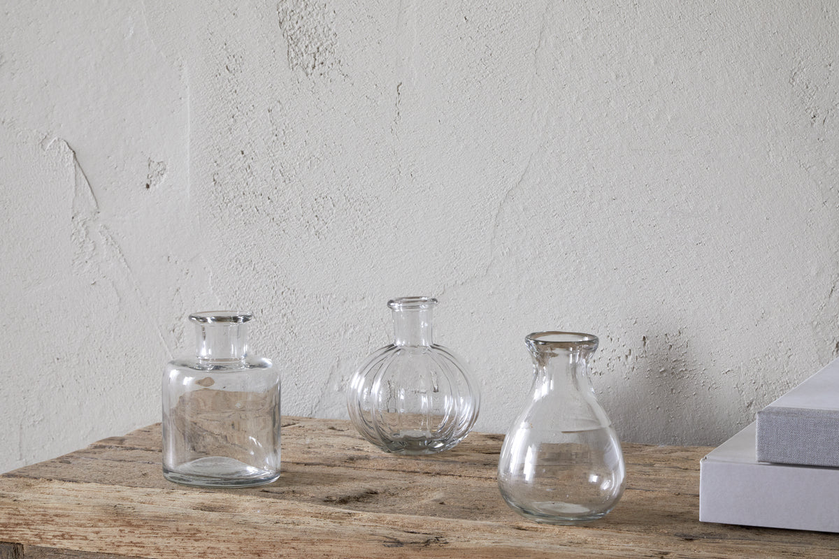 Mayumi Recycled Glass Bud Vases - Clear (Set of 3) - Image 2