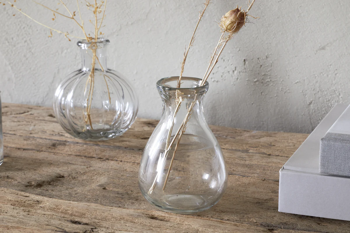 Mayumi Recycled Glass Bud Vases - Clear (Set of 3) - Image 4