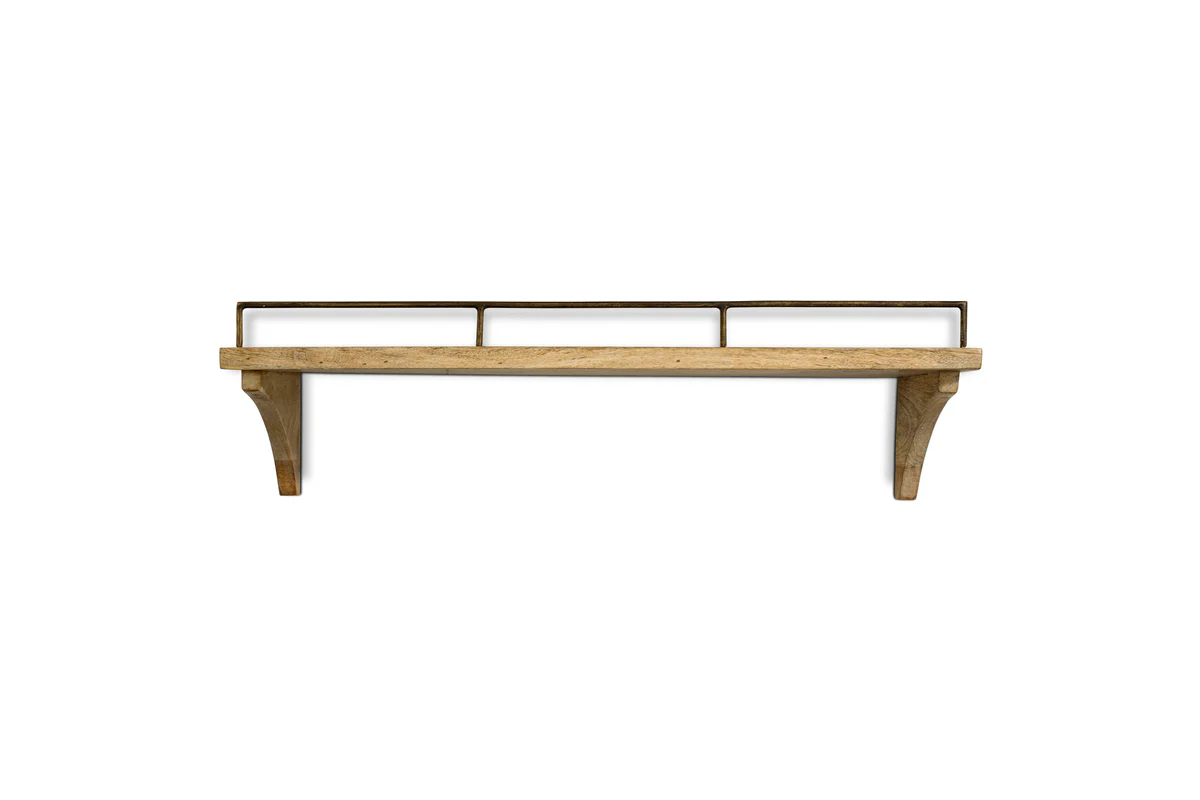 Meera Mango Wood & Iron Gallery Shelf - Natural - Image 10