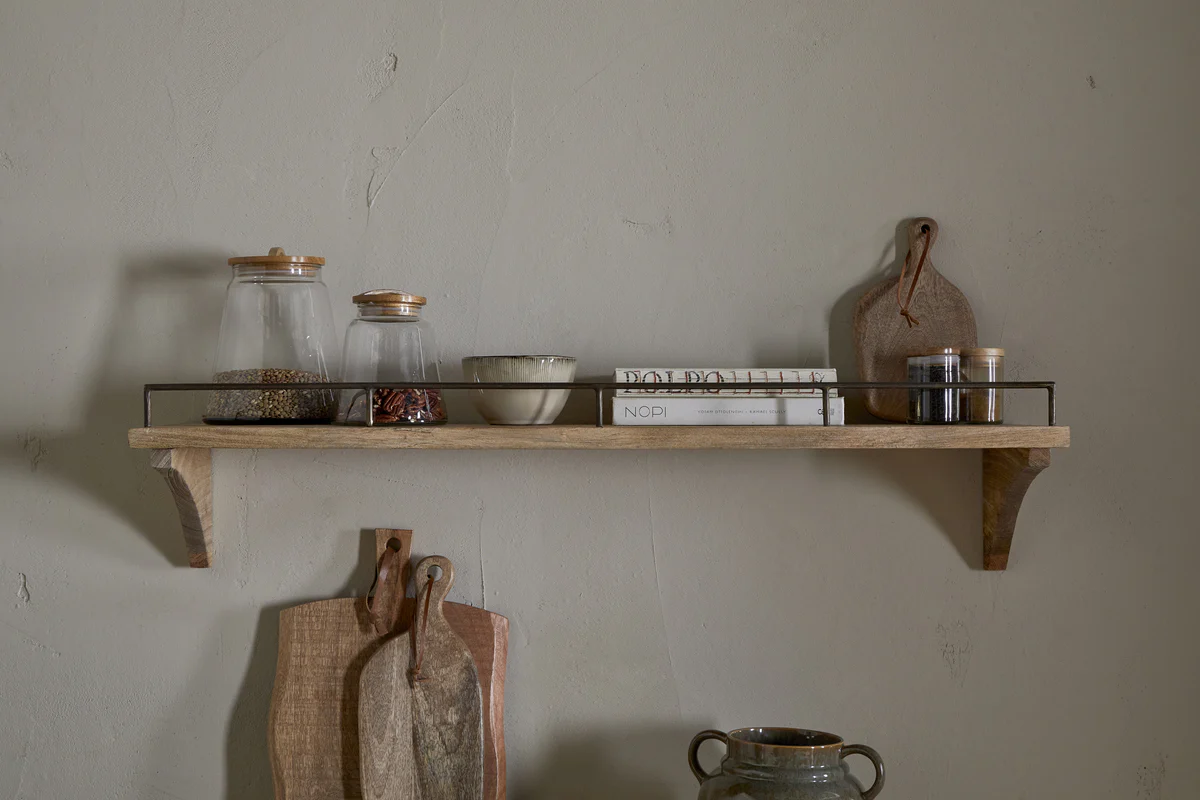 Meera Mango Wood & Iron Gallery Shelf - Natural - Image 7