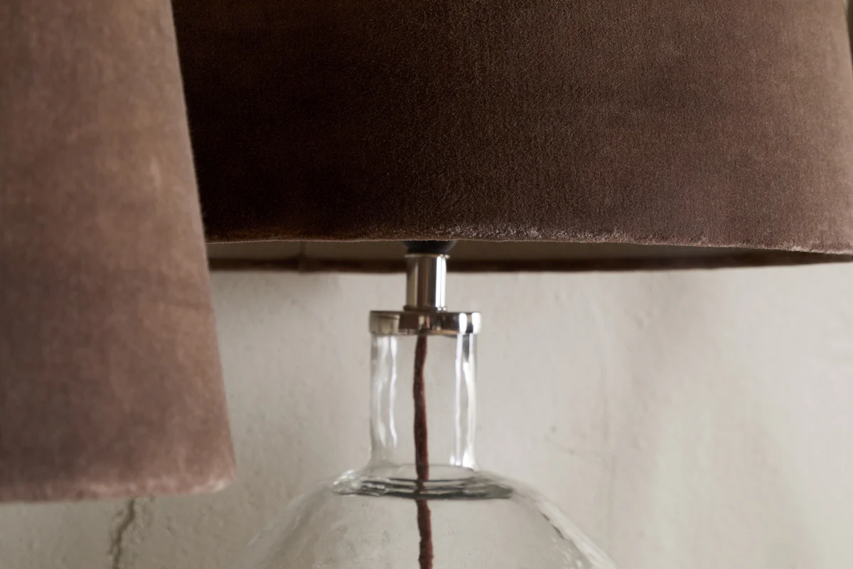 Mendai Velvet & Linen Lampshade - Mocha - Image 3