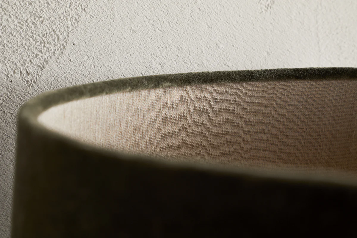 Mendai Velvet & Linen Lampshade - Moss Green - Image 5