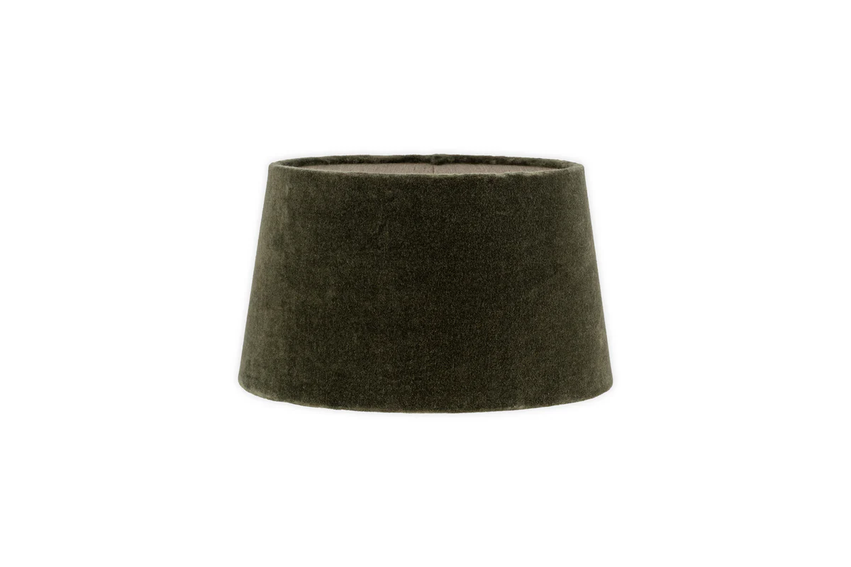 Mendai Velvet & Linen Lampshade - Moss Green - Image 8
