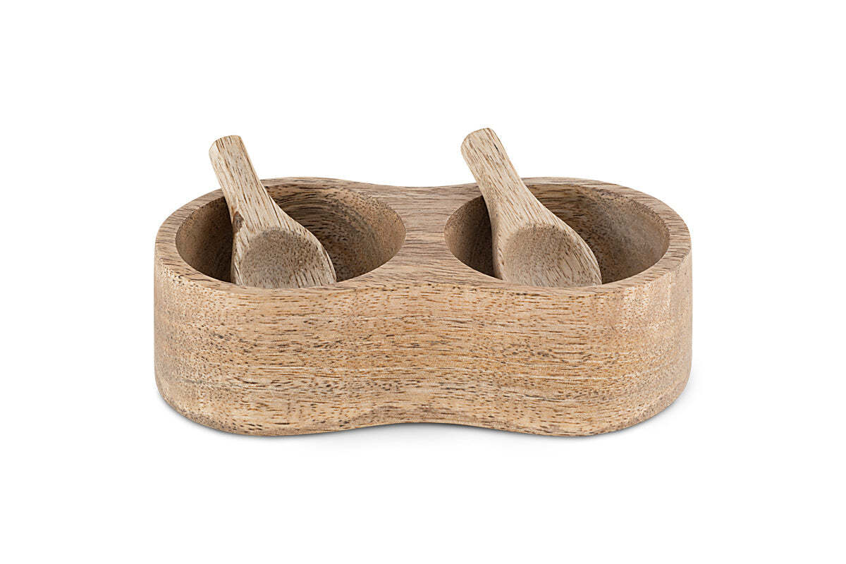 Milaku Mango Wood Salt & Pepper Server - Natural - Image 4