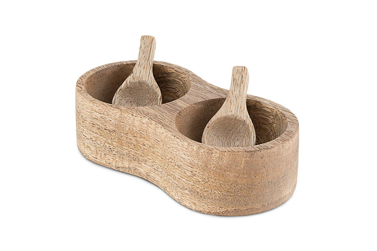 Milaku Mango Wood Salt & Pepper Server - Natural - Image 5
