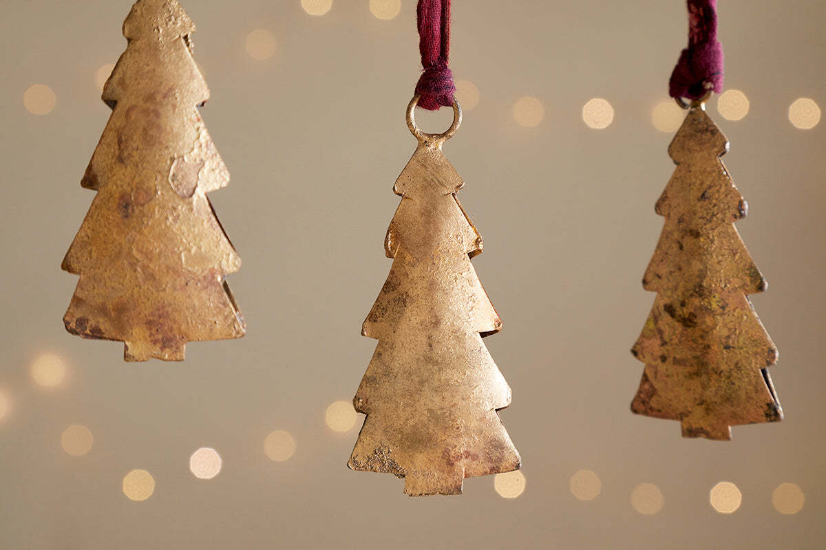 Mishti Tree Baubles - Antique Brass - Small (Set of 4) - Image 3