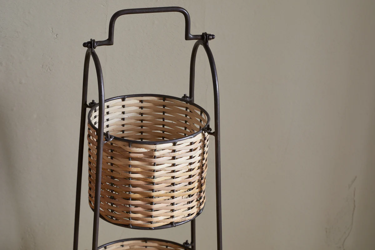 Montali Iron & Rattan Three-Tiered Storage Stand - Natural - Image 3