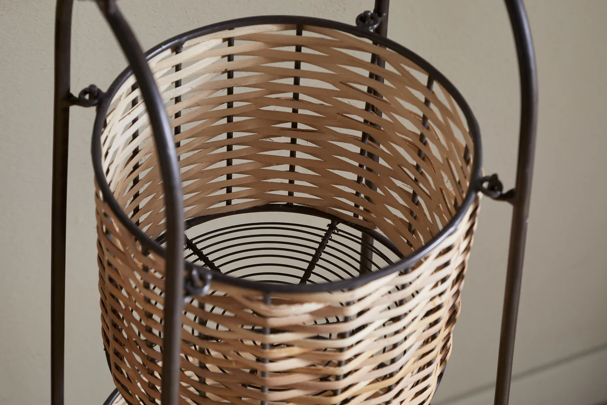 Montali Iron & Rattan Three-Tiered Storage Stand - Natural - Image 5
